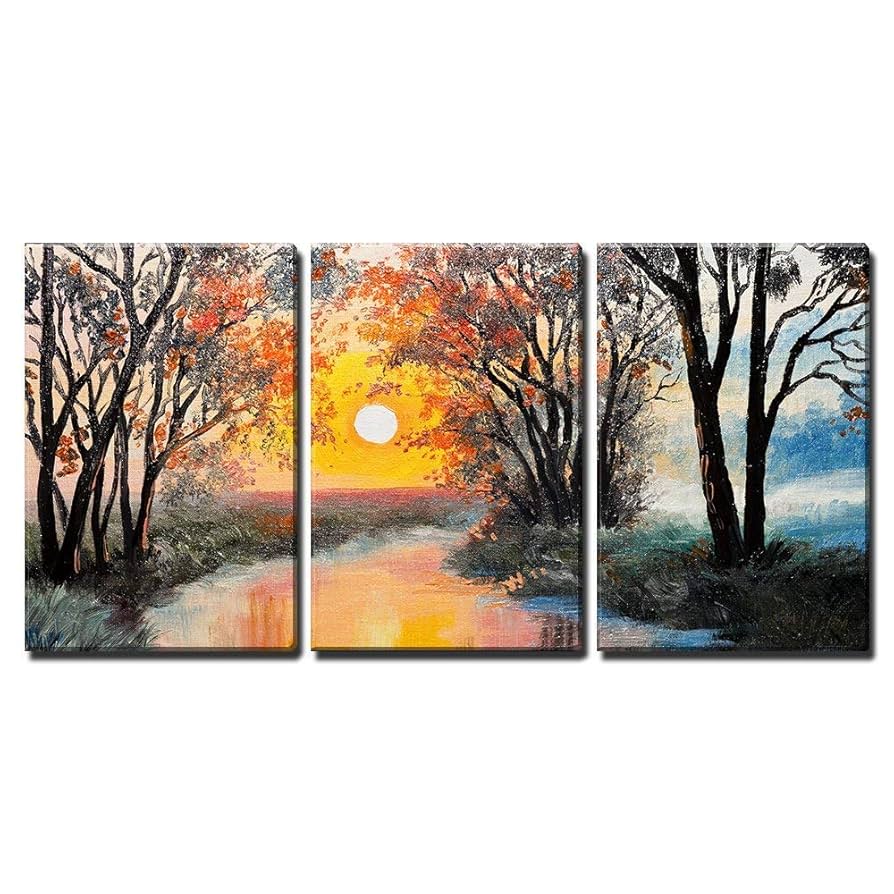 Amazon.com: wall26 - 3 Piece Canvas Wall Art - Oil Painting